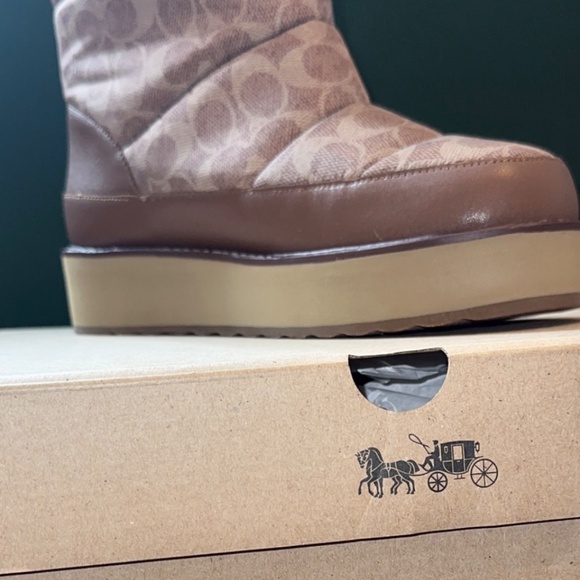 Coach 8.5 Brown Signature Bootie - Picture 2 of 2